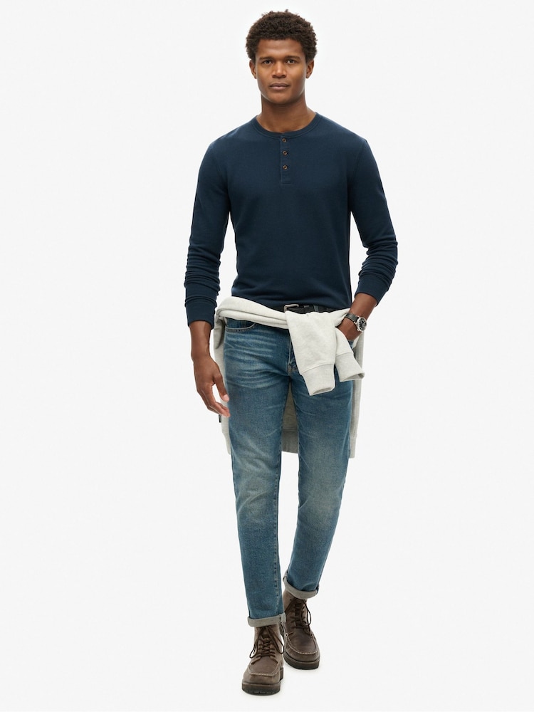Superdry Eclipse Navy Merchant Grandad Top - Image 2 of 5