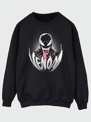 Brands In Black Marvel Venom Smile Halloween Sweatshirt - Image 2 of 4