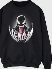 Brands In Black Marvel Venom Smile Halloween Sweatshirt - Image 3 of 4