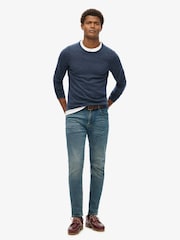 Superdry Richest Navy Merino Crew Jumper - Image 1 of 4