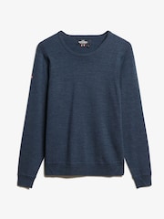 Superdry Richest Navy Merino Crew Jumper - Image 3 of 4