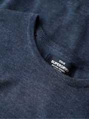 Superdry Richest Navy Merino Crew Jumper - Image 4 of 4