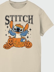 Brands In Natural Disney Lilo & Stitch Pumpkins Halloween Boyfriend Fit T-Shirt - Image 3 of 4
