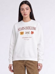 Brands In White Gilmore Girls Autumn Stars Hollow Sweatshirt - Image 1 of 4