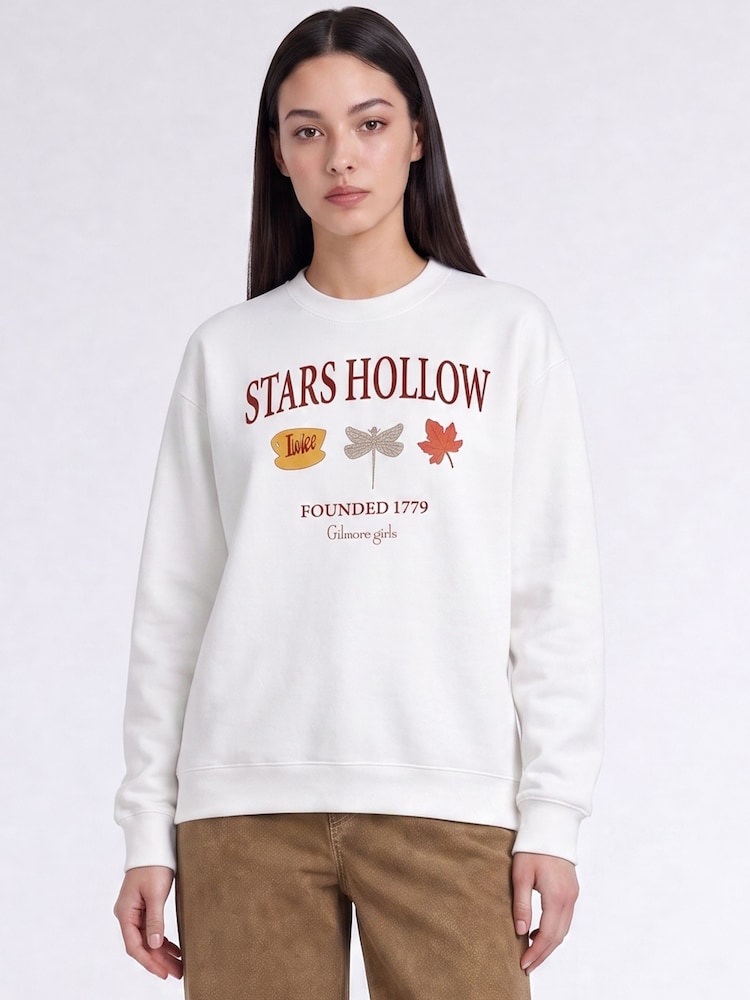 Brands In White Gilmore Girls Autumn Stars Hollow Sweatshirt - Image 1 of 4