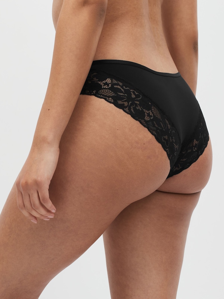 Noir - Culotte en dentelle Fleuri 3 Pack - Image 3 of 6
