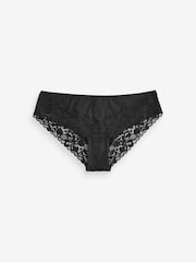 Black Brazilian Floral Lace Knickers 3 Pack - Image 6 of 6