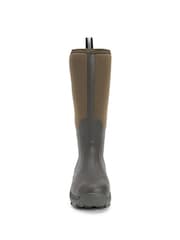 Muck Boots Brown Wetland Hi Patterned Wellington Boots - Image 3 of 5