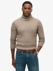 Grauer Quarz - Superdry Gebürsteter Pullover mit Rollkragen - Bild 1 von 5