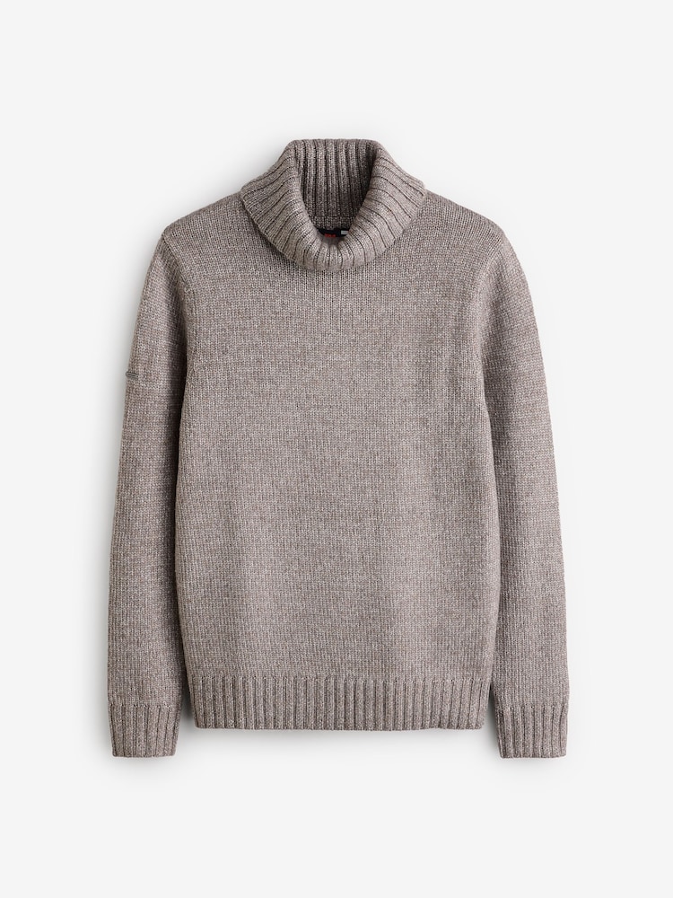 Grauer Quarz - Superdry Gebürsteter Pullover mit Rollkragen - Bild 5 von 5