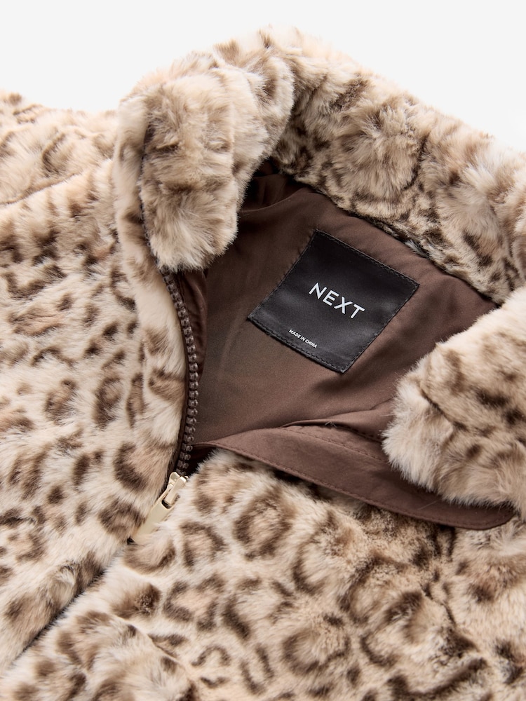 Animal Faux Fur Bomber Jacket (12mths-7yrs) - Image 8 of 8 Animal Faux Fur Bomber Jacket (12mths-7yrs) - Image 8 of 8