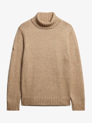 Humus-Beige - Superdry Gebürsteter Pullover mit Rollkragen - Bild 4 von 4
