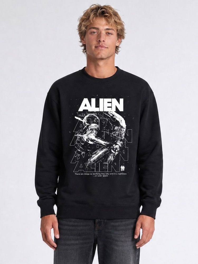Brands In Black Alien There Are Things Halloween Sweatshirt - Image 1 of 4 Brands In Black Alien There Are Things Halloween Sweatshirt - Image 1 of 4