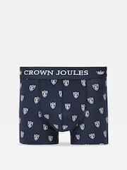 Joules Crown Joules Navy & White Crest Pack of Two Cotton Boxers - Image 2 of 4
