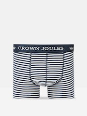 Joules Crown Joules Navy & White Crest Pack of Two Cotton Boxers - Image 3 of 4