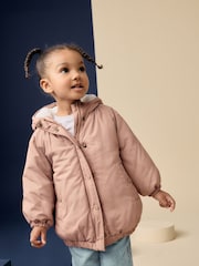 Peach Pink Shower Resistant Wadded Parka Coat (3mths-7yrs) - Image 1 of 9