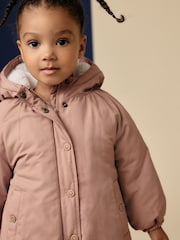 Peach Pink Shower Resistant Wadded Parka Coat (3mths-7yrs) - Image 4 of 9