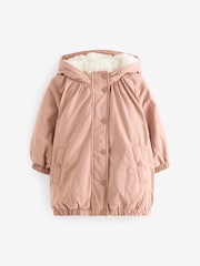Peach Pink Shower Resistant Wadded Parka Coat (3mths-7yrs) - Image 5 of 9