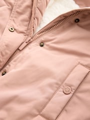 Peach Pink Shower Resistant Wadded Parka Coat (3mths-7yrs) - Image 8 of 9
