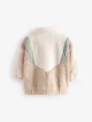Creme/Braun - Borg-Fleecejacke im Farbblock-Design mit durchgehendem Reißverschluss (12 M.–7 J.) - Bild 6 von 7