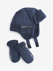 Baker by Ted Baker Jungen Trapper-Mütze und Handschuhe im Set, Marineblau - Bild 5 von 6
