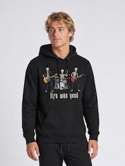 Brands In Black Halloween Life Was Good Hoodie - Image 1 of 4