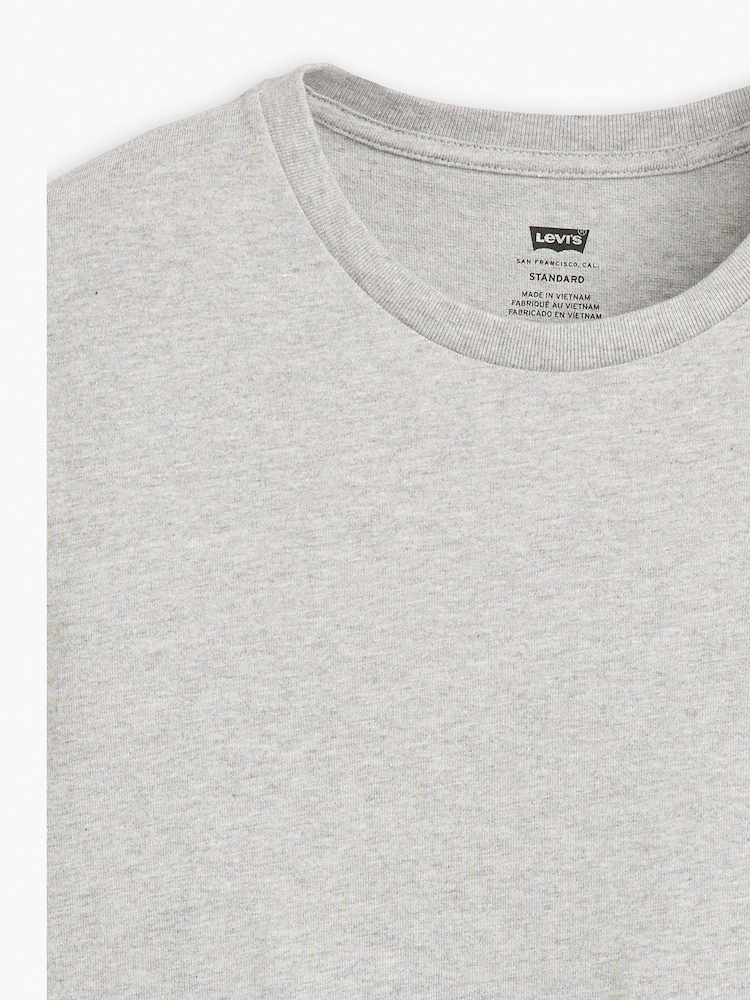 Levi's® Grey Heather Original Housemark 100% Cotton T-Shirt - Image 7 of 8
