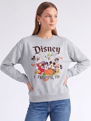 Brands In Grey Disney Mickey Mouse Frightful Fun Halloween Sweatshirt - Image 1 of 4