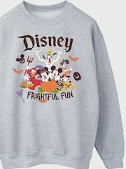 Brands In Grey Disney Mickey Mouse Frightful Fun Halloween Sweatshirt - Image 3 of 4