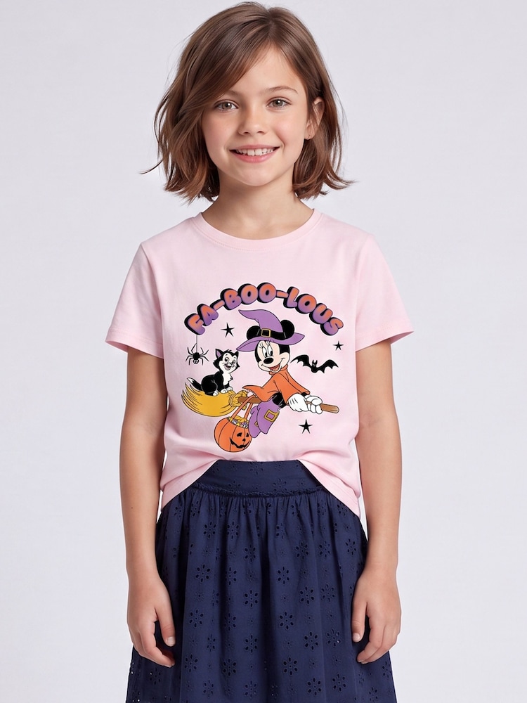 Rags & Rascals Pink Disney Minnie Mouse Faboolous Halloween T-Shirt - Image 2 of 5