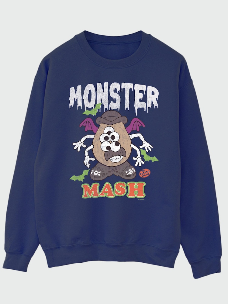 Brands In Blue Hasbro Mr Potato Head Monster Mash Halloween Sweatshirt - Image 1 of 3 Brands In Blue Hasbro Mr Potato Head Monster Mash Halloween Sweatshirt - Image 1 of 3