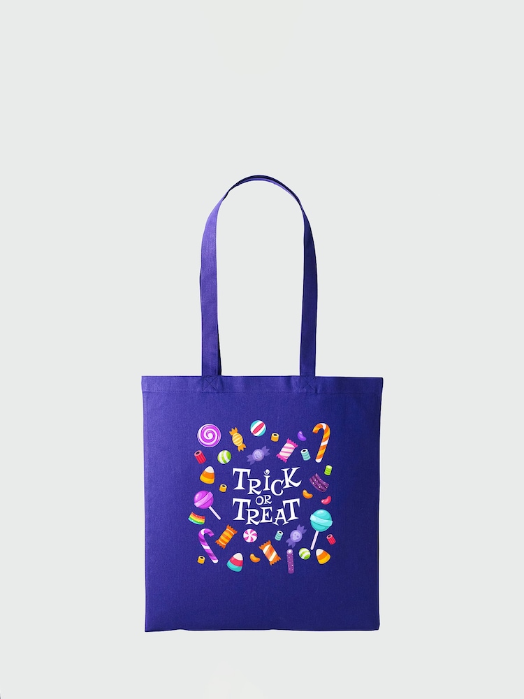 Rags & Rascals Purple Halloween Trick Or Treat Tote Bag - Image 1 of 2 Rags & Rascals Purple Halloween Trick Or Treat Tote Bag - Image 1 of 2