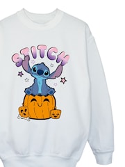 Rags & Rascals White Disney Lilo & Stitch Pumpkins Halloween Sweatshirt - Image 3 of 4