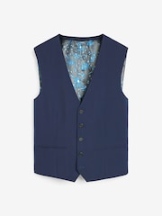 Bright Blue Regular Fit Waistcoat - Image 3 of 7
