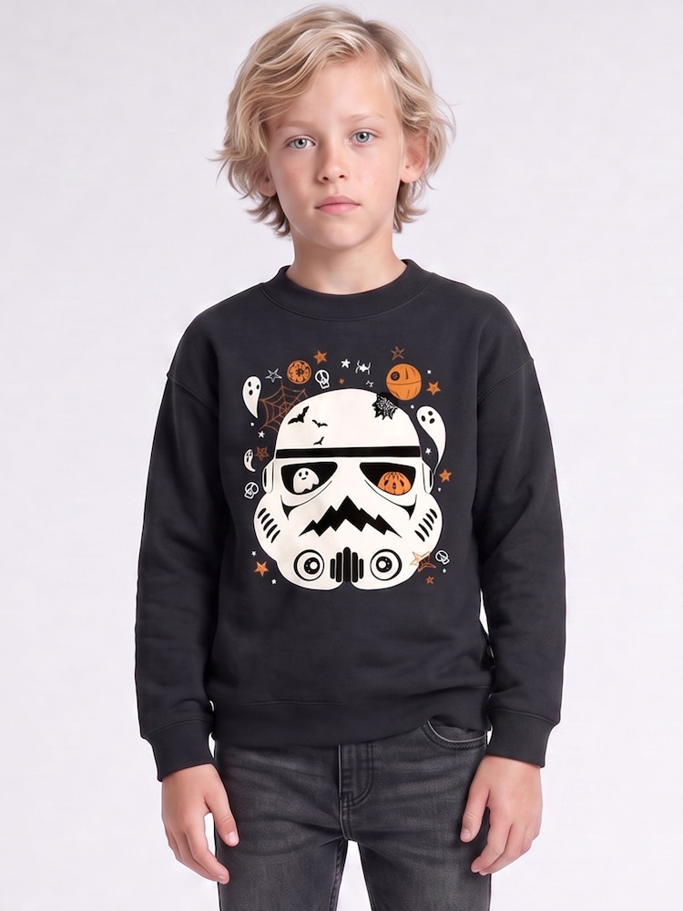 Rags & Rascals Black Star Wars Storm Halloween Sweatshirt - Image 1 of 4 Rags & Rascals Black Star Wars Storm Halloween Sweatshirt - Image 1 of 4