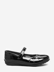Black Patent Leather Wide Fit (G) Star Mary Janes Shoes - Image 1 of 5