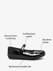 Black Patent Leather Wide Fit (G) Star Mary Janes Shoes - Image 5 of 5