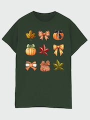 Brands In Green Halloween Autumn Season Boyfriend Fit T-Shirt - Image 2 of 4