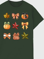 Brands In Green Halloween Autumn Season Boyfriend Fit T-Shirt - Image 3 of 4