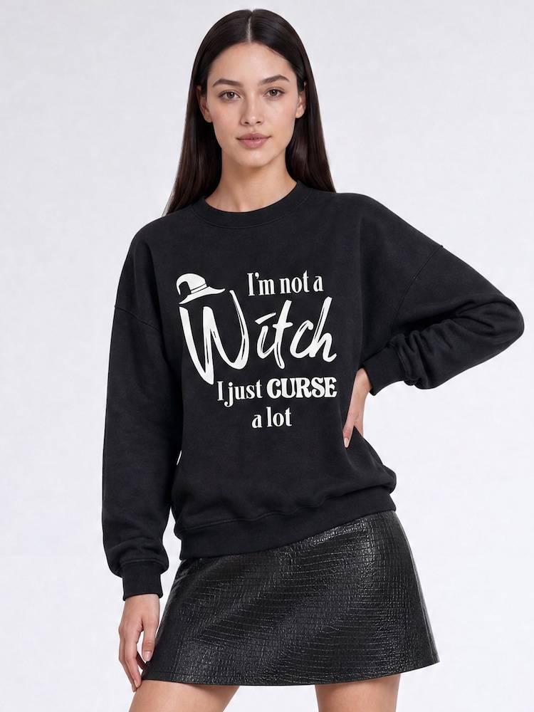 Brands In Black Halloween Witch Curse Sweatshirt - Image 1 of 4