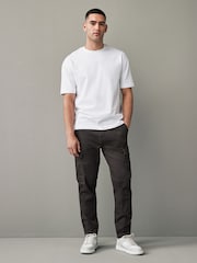 Marrón - Pantalones cargo en tejido elástico de algodón - Imagen 3 de 12