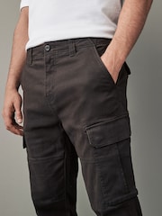 Marrón - Pantalones cargo en tejido elástico de algodón - Imagen 6 de 12