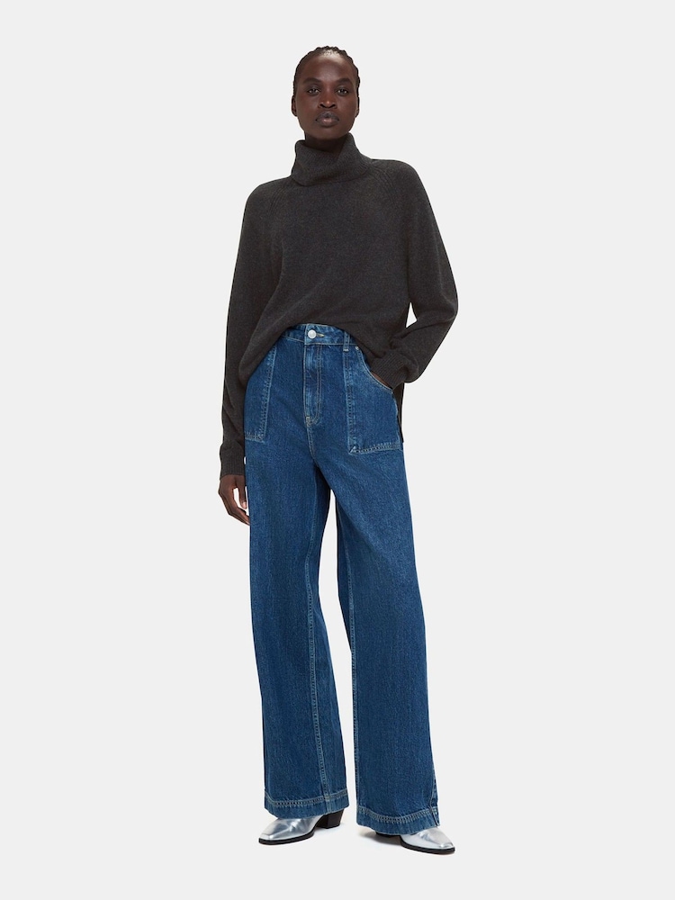 Whistles Grey Cashmere Roll Neck Jumper - Image 1 of 5