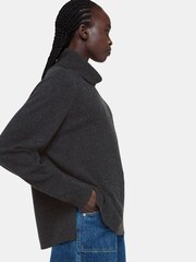 Whistles Grey Cashmere Roll Neck Jumper - Image 4 of 5