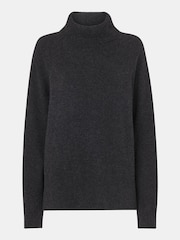Whistles Grey Cashmere Roll Neck Jumper - Image 5 of 5