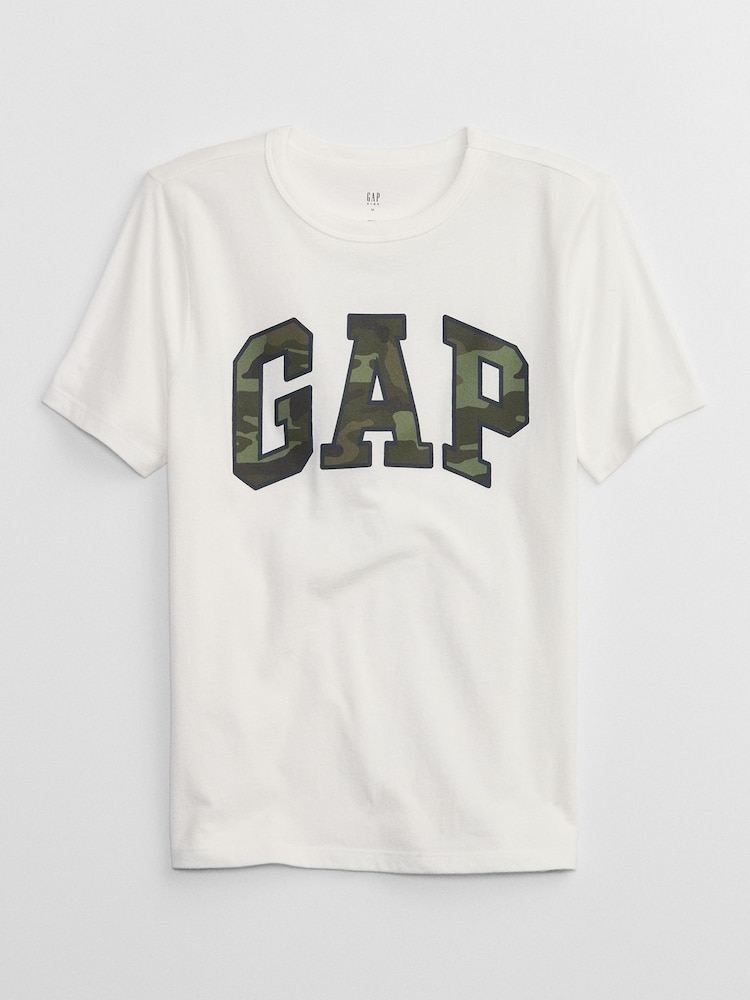 Gap White Camo Short Sleeve Logo T-Shirt (4-13yrs) - Image 1 of 1