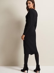 Phase Eight Black Knitted Kellia Midi Dress - Image 2 of 6