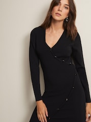 Phase Eight Black Knitted Kellia Midi Dress - Image 4 of 6