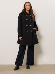 Zwart - Evans Double breasted militaire jas - Afbeelding 3 van 5