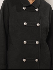 Zwart - Evans Double breasted militaire jas - Afbeelding 4 van 5